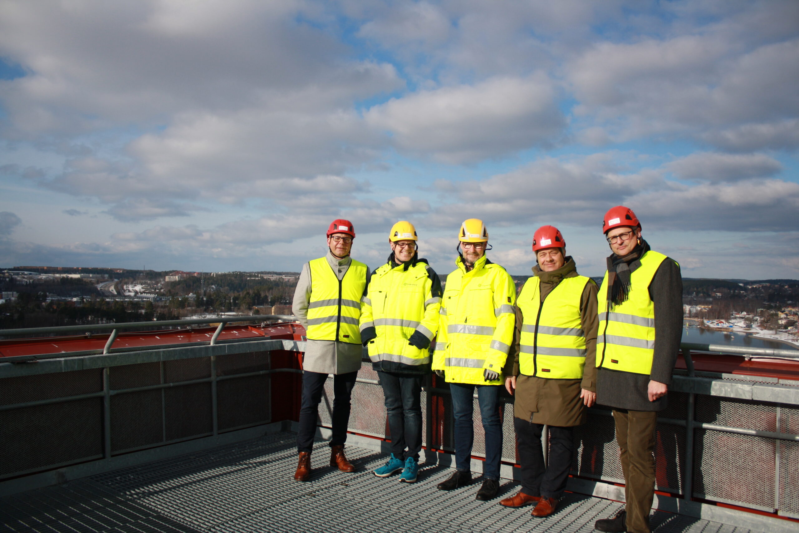 Jan Steinle och Ulf Björklund från Söderenergi tillsammans med Jan Pott från Reterrra samt Peter Bleifuss och Bernd Fleschenberg från TSR Recycling.